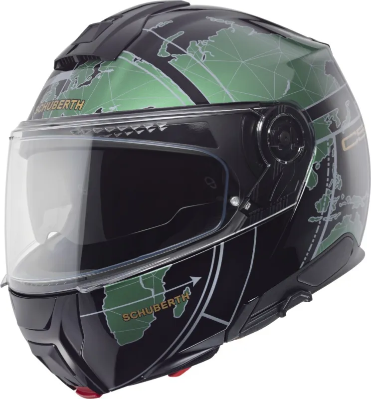Finální Výprodej Schuberth C5 Globe Vyklápěcí přilba černo/zelená - XL (61)