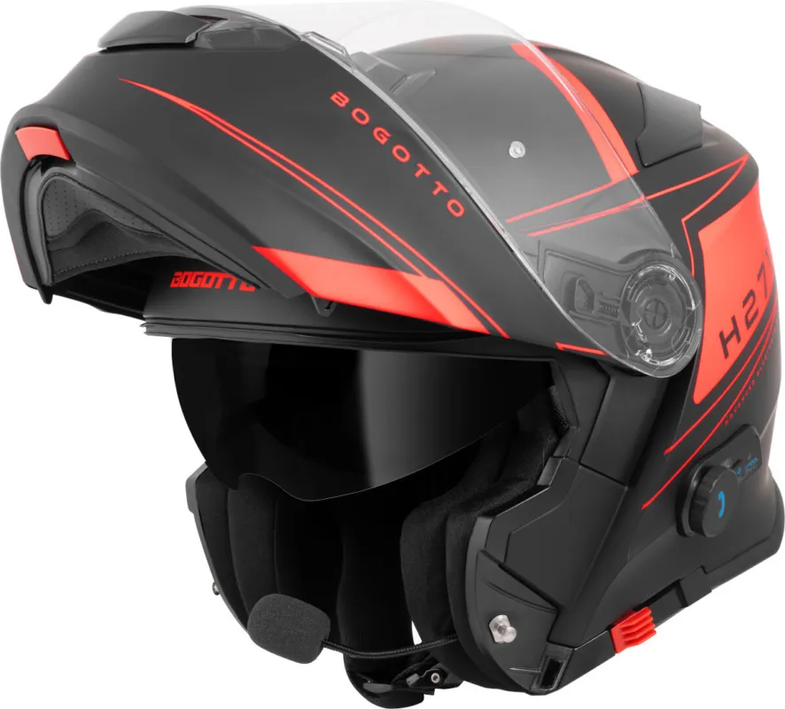 Bogotto H271 BT Taog Bluetooth Přilba černá matná/oranžová - L Aktuální