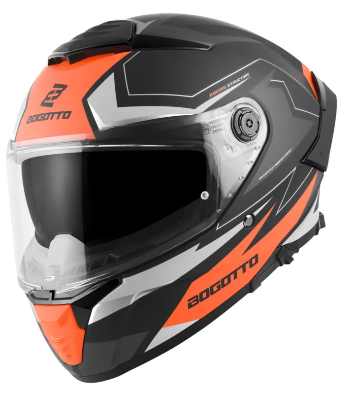 Bogotto FF118 Vilial Přilba černá matná/oranžová - 3XL Akční Cena