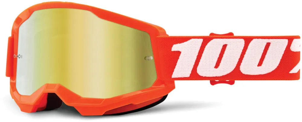 100% Strata 2 Chrome Motokrosové brýle oranžovo/bílá - 100% Aktuální