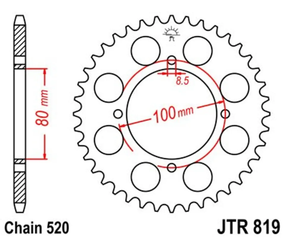 Sezónní Sleva Řetězová rozeta JT JTR 819-39 39 zubů, 520