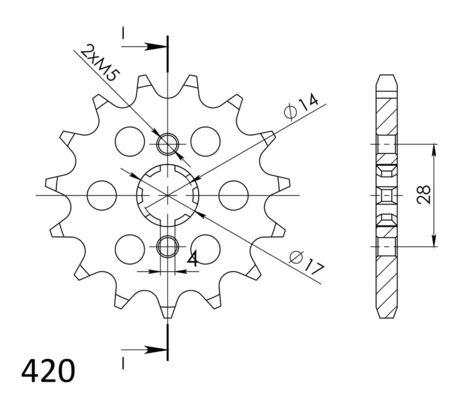 Akce Řetězové kolečko SUPERSPROX CST-1127 14 14 zubů, 420