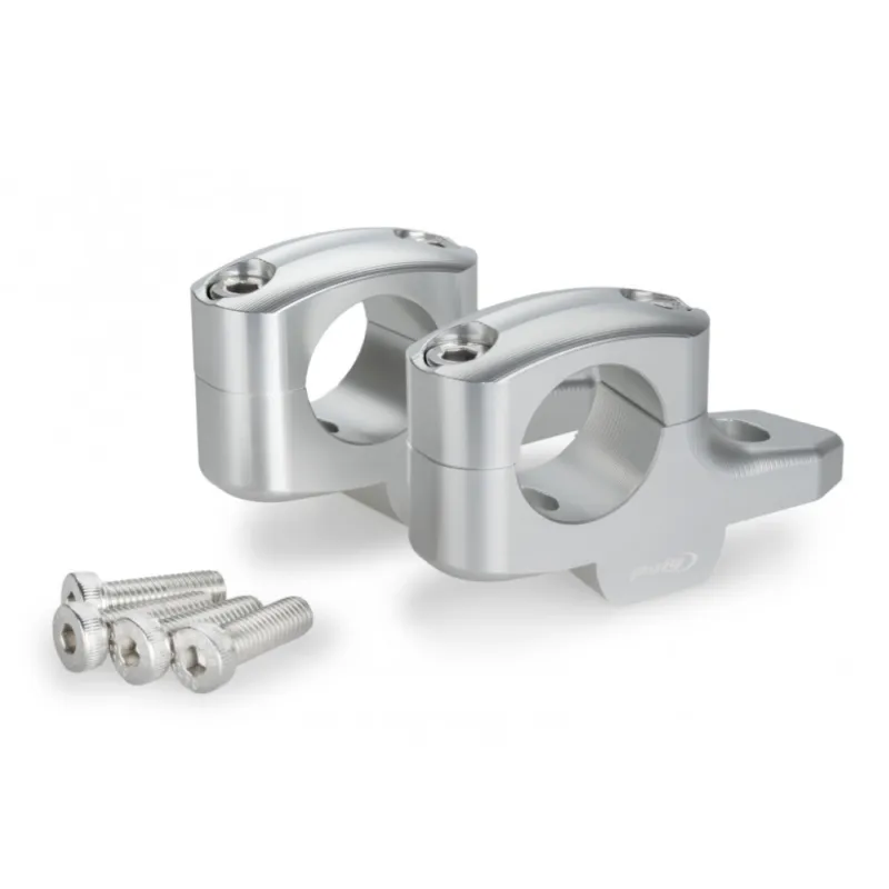 Zvýšení řidítek PUIG PULLBACK 21882P stříbrná height 20mm, d 32mm, back 16mm Vysoce Kvalitní