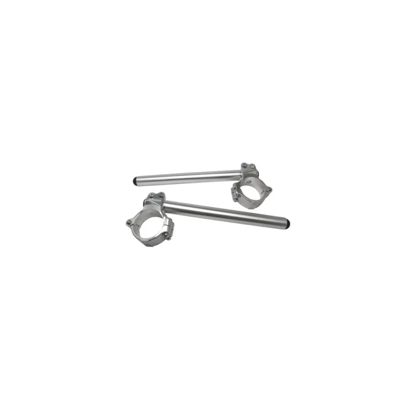 Aluminium-forged clip-ons ACCOSSATO with metal clamp composed of 2 half-rings 10 degrees inclination, silver Must-Have