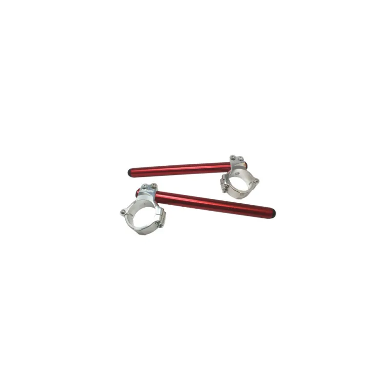 Levný Aluminium-forged clip-ons ACCOSSATO with metal clamp composed of 2 half-rings 10 degrees inclination, red